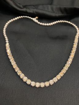 Classic Round Brilliant Graduated Diamonds Tennis Necklace - Image 5